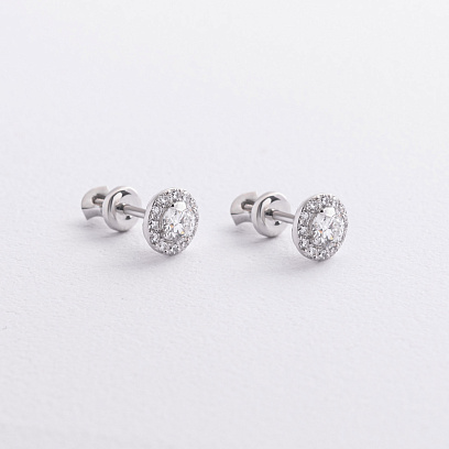 Золоті сережки - пусети з діамантами 344701121