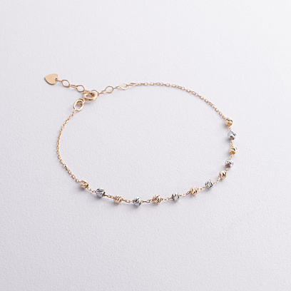 Браслет "Кульки" (жовте, біле золото) б05721