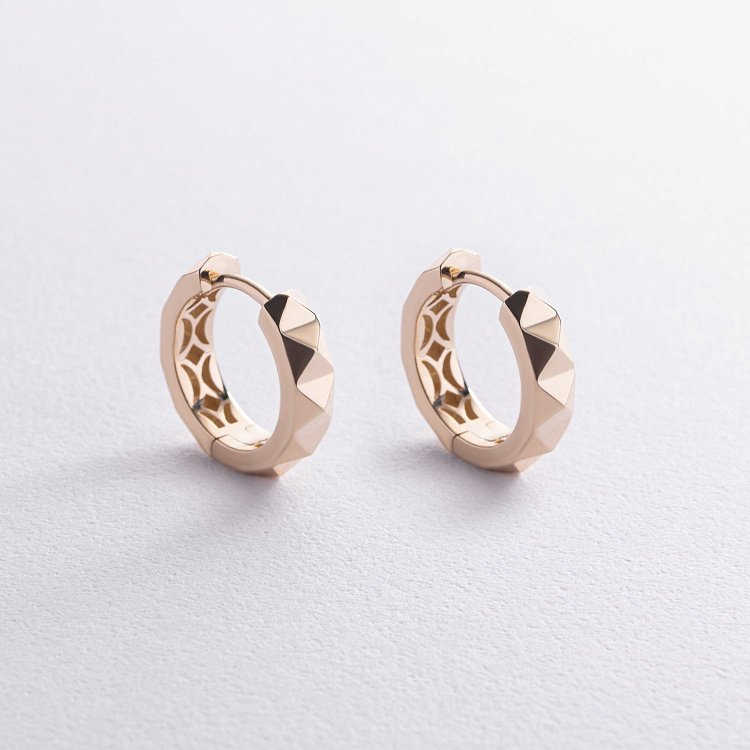 Серьги - кольца "Louise" в желтом золоте с08951 от ювелирного магазина Оникс