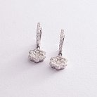 Золоті сережки з діамантами "Квіточка" сб0092cha от ювелирного магазина Оникс