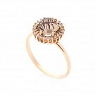 Золотое кольцо с раухтопазом и фианитами 14032138р от ювелирного магазина Оникс