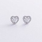 Золоті сережки - пусети "Сердечки" з діамантами сб0506ca от ювелирного магазина Оникс