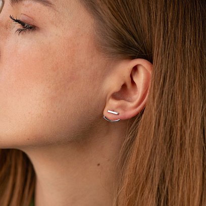 Золоті сережки - джекети "Емілі" с08863 №3