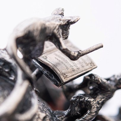 Серебряный футляр "Оркестр котов" ручной работы 23119 №6