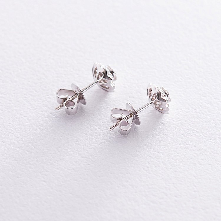 Золоті сережки-пусети з діамантами сб0130cha від ювелірного магазину Онікс - 1