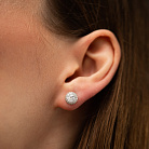 Золоті сережки - пусети з діамантами 345001121 от ювелирного магазина Оникс - 3