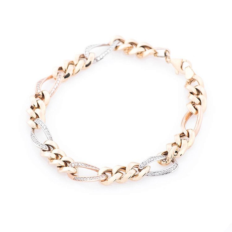 Жіночий золотий браслет з фіанітами б01622 від ювелірного магазину Онікс