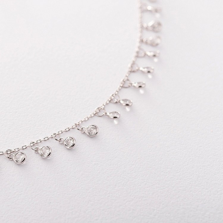 Срібне кольє з фіанітами 18655 від ювелірного магазину Онікс - 4