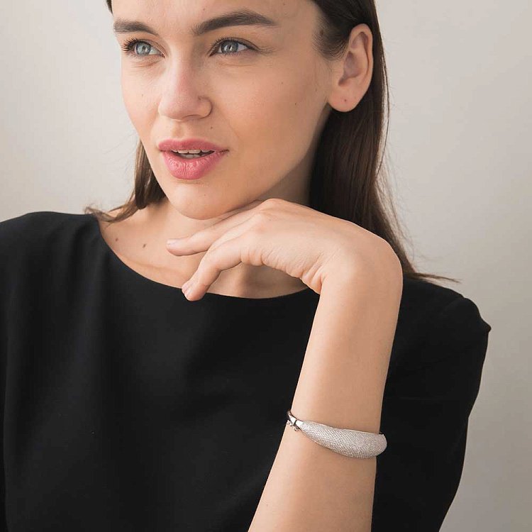 Золотой браслет с фианитами б01672 от ювелирного магазина Оникс - 7