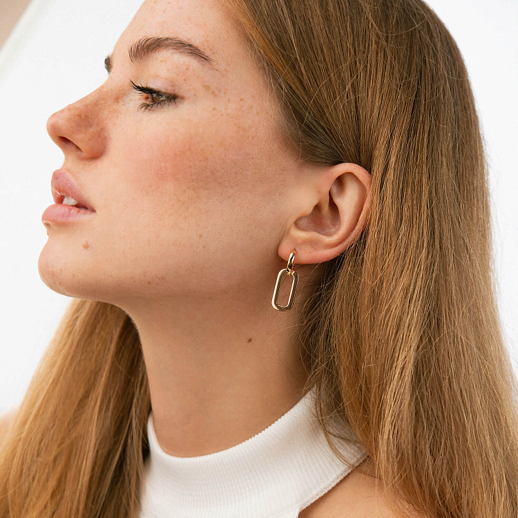 Серьги "Roxana" в красном золоте с09203 от ювелирного магазина Оникс - 1