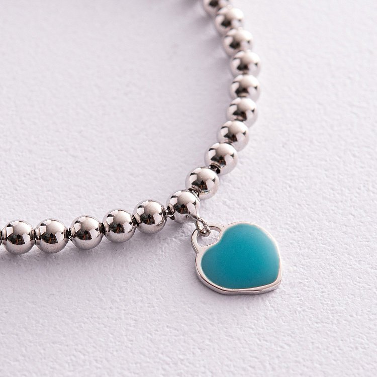 Серебряный браслет с сердечком 141609 от ювелирного магазина Оникс - 2