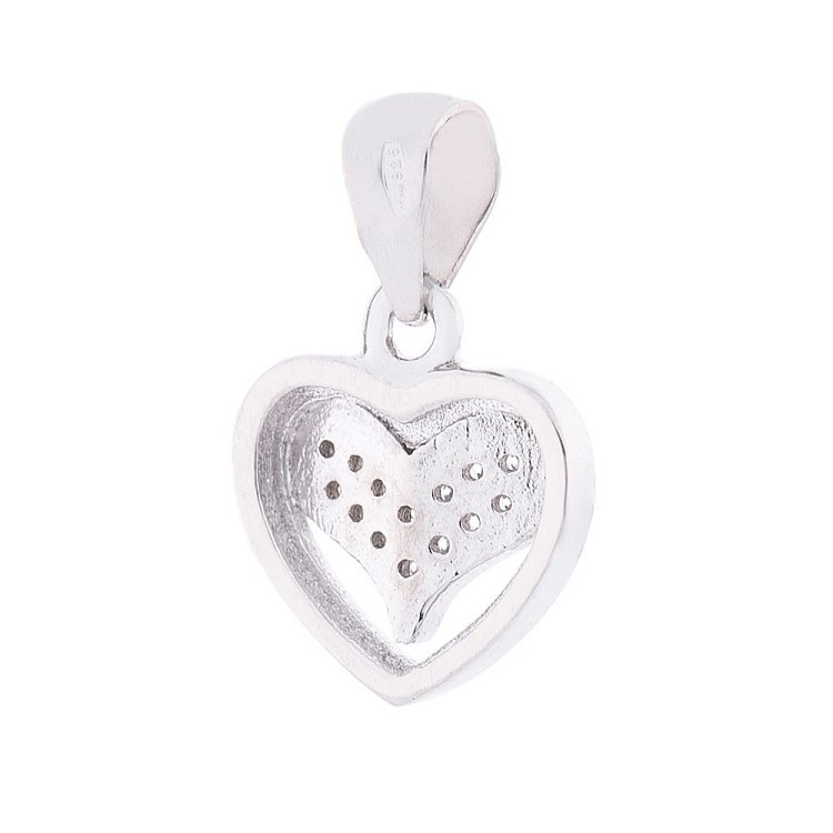 Срібний кулон "Сердечко" з фіанітами 132778 від ювелірного магазину Онікс - 1