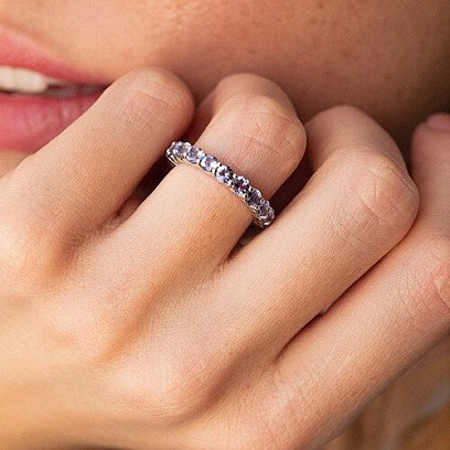 Золотое кольцо с танзанитами кб0445gl №5