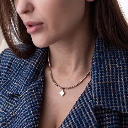 Золотое колье "Клевер" кол01369 №2