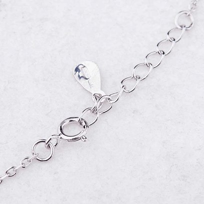 Срібний браслет на ногу з фіанітами 14933 №4