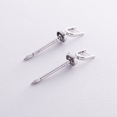 Сережки "Цвях" у білому золоті с08165 №6