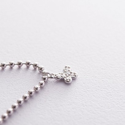 Серебряный браслет с бабочками (фианит) 141336 №3