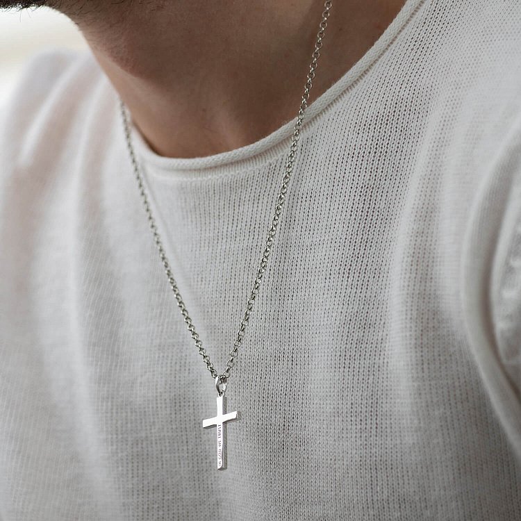 Серебряный крест ручной работы "In God we trust" 132750g от ювелирного магазина Оникс - 1