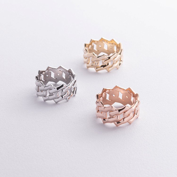 Широкое золотое кольцо "Catalina" к08183 от ювелирного магазина Оникс - 2