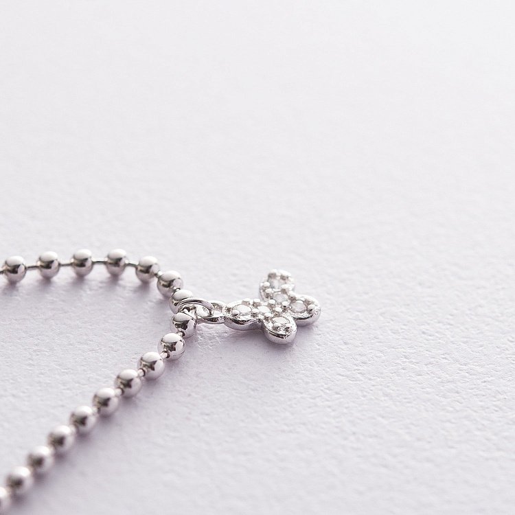 Серебряный браслет с бабочками (фианит) 141336 от ювелирного магазина Оникс - 2