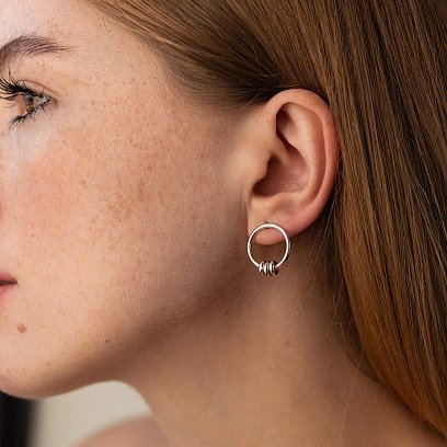 Срібні сережки - пусети "Інтрига" 122654