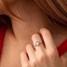 Серебряное кольцо "Клевер" с фианитом 112001 от ювелирного магазина Оникс - 3