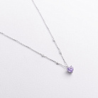 Серебряное колье "Сердечко" (фиолетовый и белые фианиты) 181389 от ювелирного магазина Оникс - 2