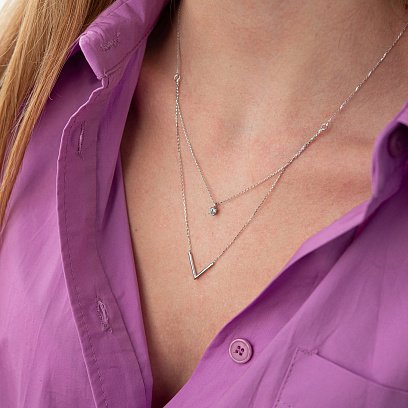 Золоте кольє "Особливе" з фіанітом кол02051 №2