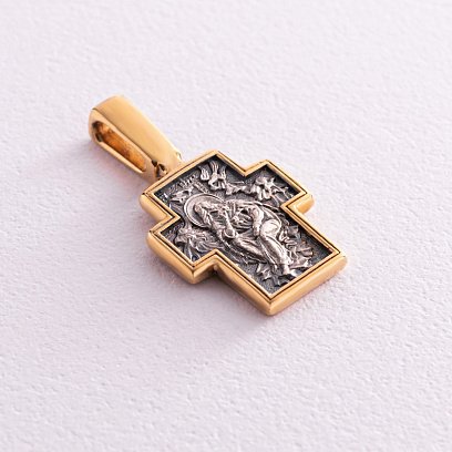 Серебряный крест с позолотой 131690 №2