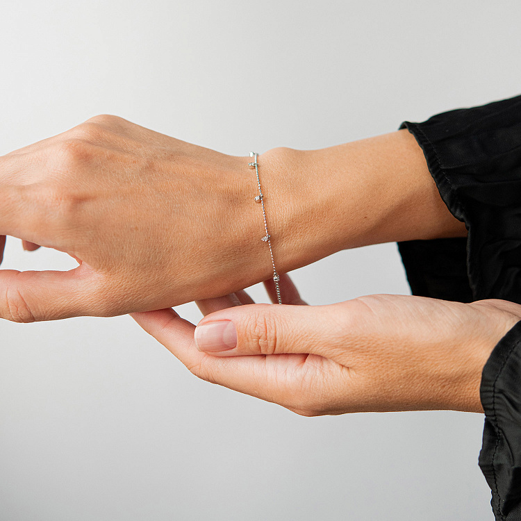 Браслет у білому золоті з діамантами бб0041di від ювелірного магазину Онікс - 6