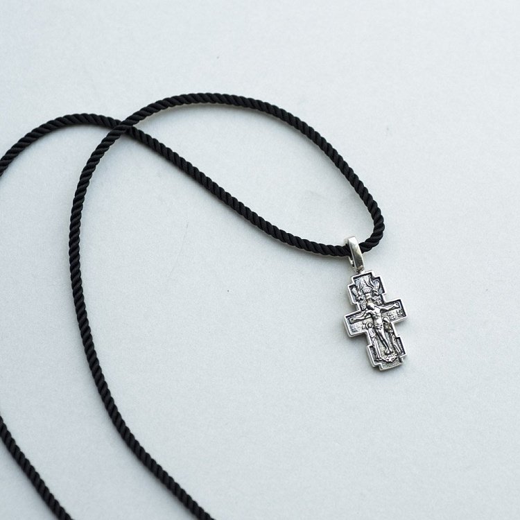 Срібний хрестик "Розп'яття. Ікона Божої Матері" Годувальниця " 131281 від ювелірного магазину Онікс - 4