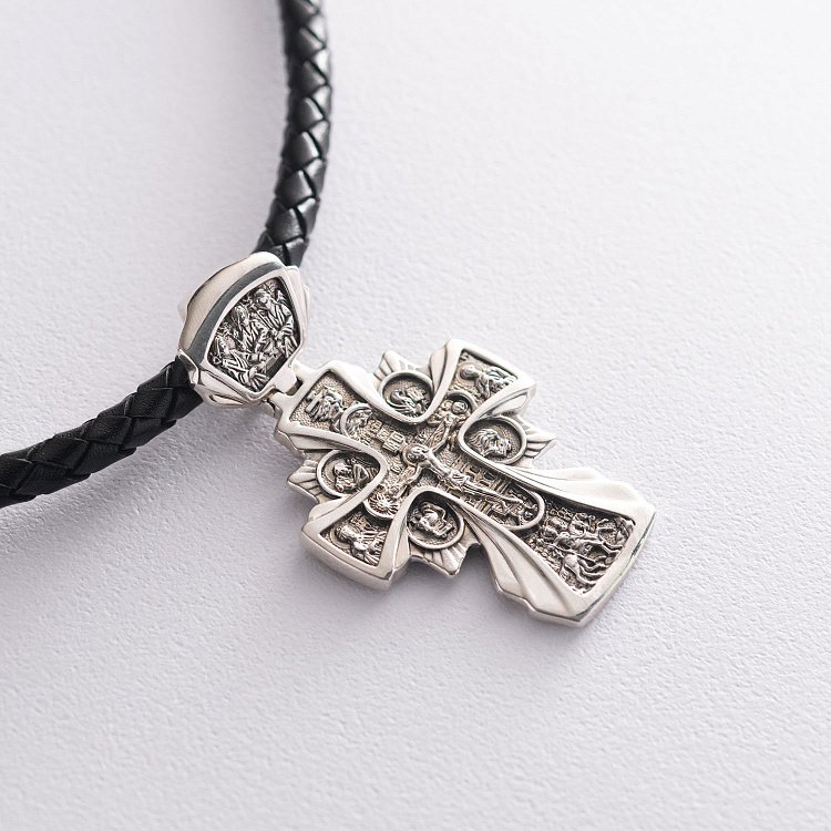 Православний хрест "Розп'яття. Ікона Божої Матері" Державна " 131561 від ювелірного магазину Онікс - 4