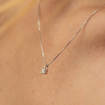 Кольє в білому золоті з діамантом 719321121 №4