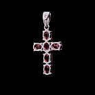 Серебряный крестик с спессартином 131893 от ювелирного магазина Оникс - 2