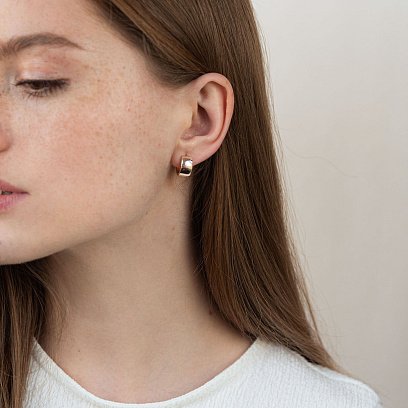 Серьги - кольца в красном золоте с06961 №2