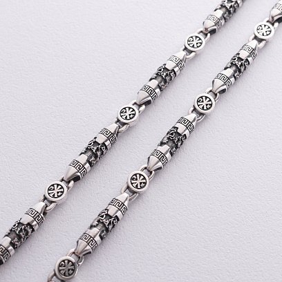 Серебряная мужская цепочка "Георгий Победеносец. Хризма" 1167 №6