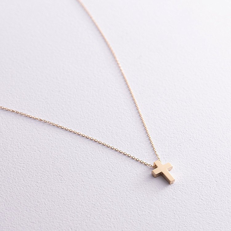 Колье "Крестик" в желтом золоте кол02268 от ювелирного магазина Оникс - 7