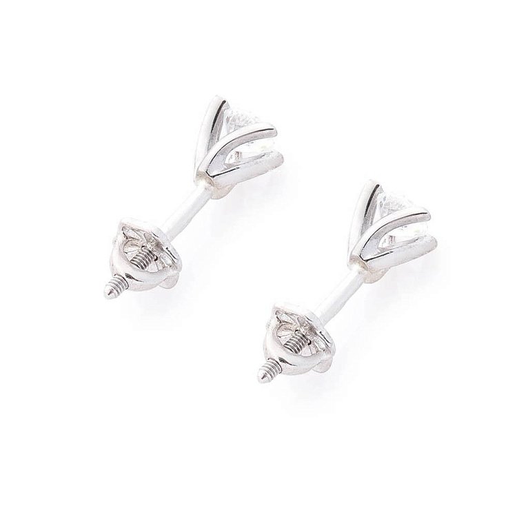 Срібні сережки-пусети з фіанітами 12869 від ювелірного магазину Онікс - 2