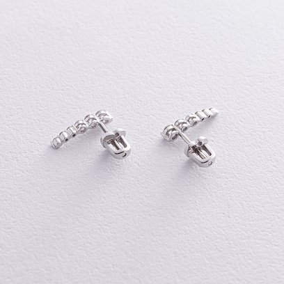 Золоті сережки - пусети з діамантами сб0482м №4