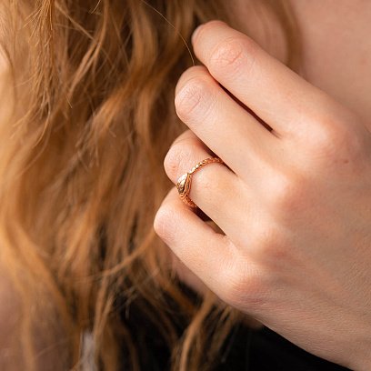 Золота каблучка "Змій Уроборос" к07037 №2