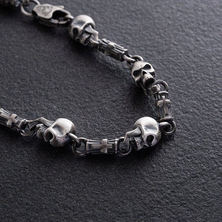 Срібний браслет "Черепа" 364б від ювелірного магазину Онікс - 2