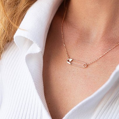 Кольє "Шпилька" у червоному золоті кол02304 №2