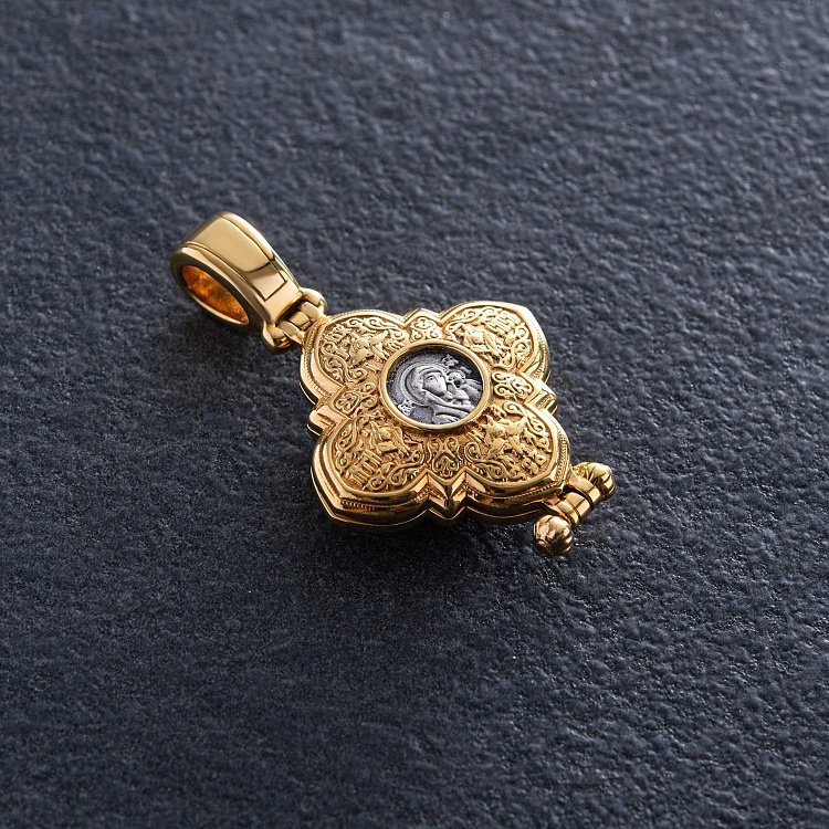 Серебряный мощевик с позолотой 132355 от ювелирного магазина Оникс - 2