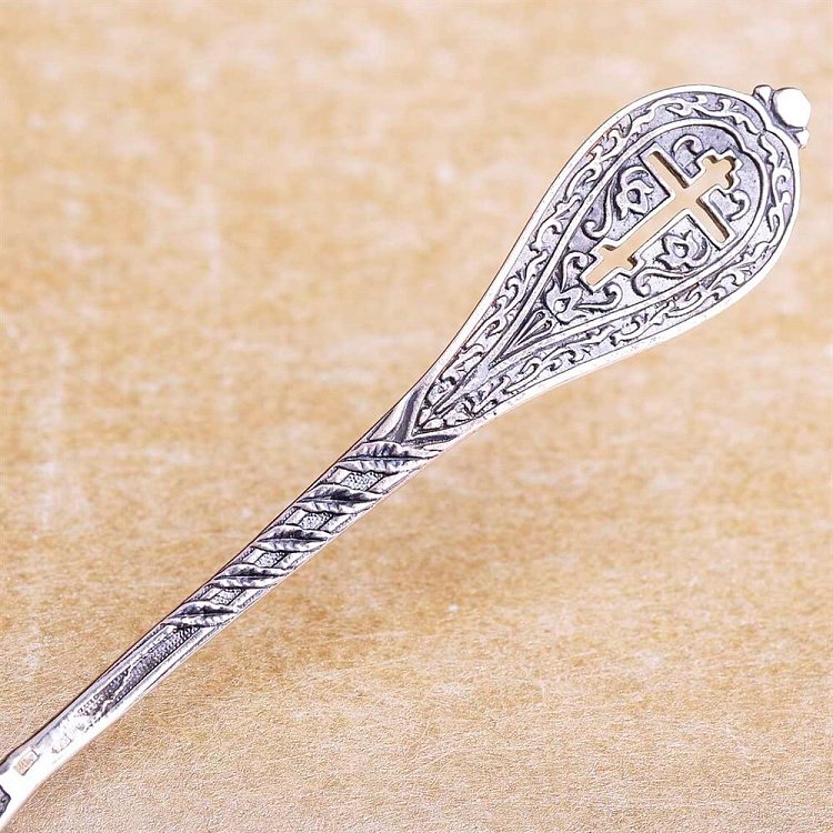 Серебряная ложка "Крестик" 24014 от ювелирного магазина Оникс - 4