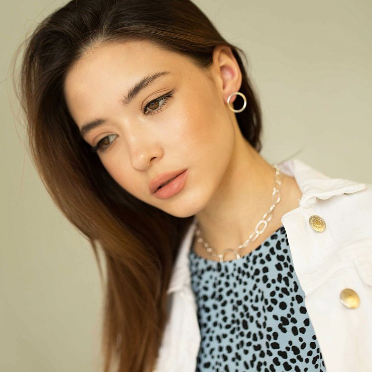 Сережки - пусети Великий кругообіг в сріблі 1.9 см 122547 від ювелірного магазину Онікс - 17