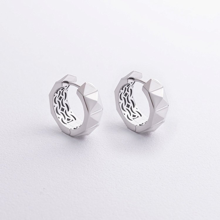 Серьги - кольца "Luisa" в белом золоте с09157 от ювелирного магазина Оникс