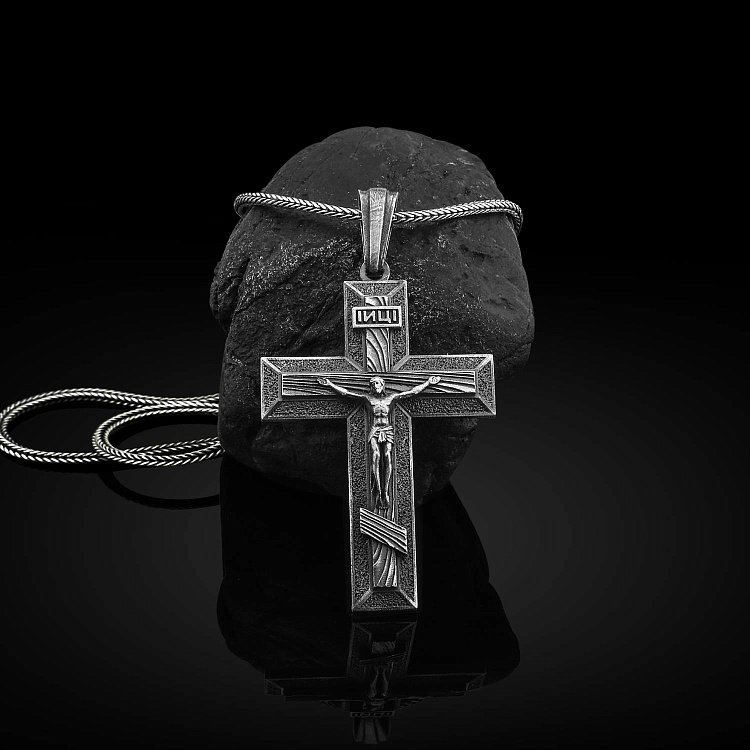 Срібний хрест "Розп'яття Ісуса Христа" 133168 від ювелірного магазину Онікс