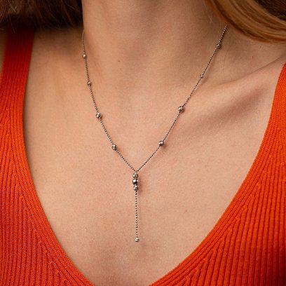 Срібне кольє "Кульки" 181089