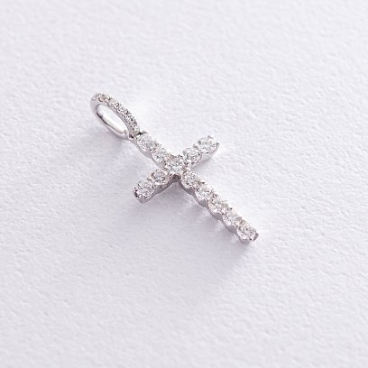 Золотой крестик с бриллиантами пб0091cha