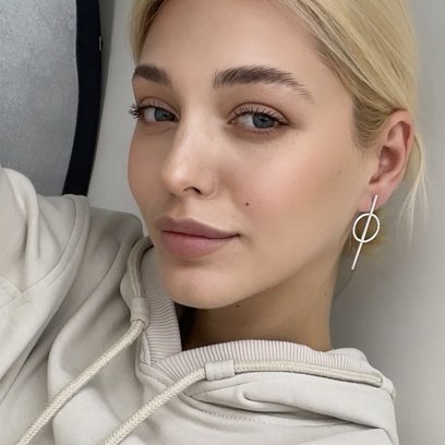 Срібні сережки - пусети "Баланс" 123038 №4